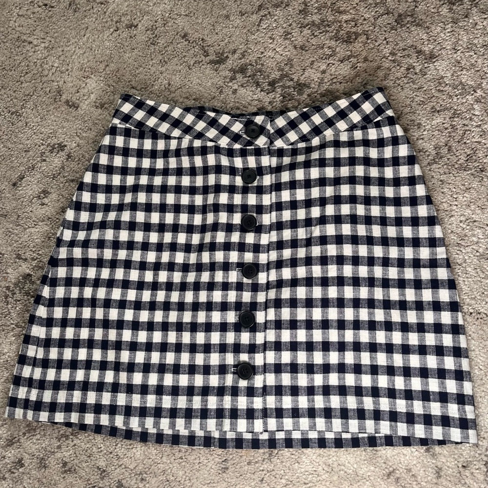 Sunday Best Black and White A-Line Mini Skirt